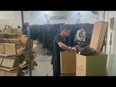 Fábrica por atacado Cadeira de escritório de nylon preto Base giratória com suporte lombar e rolos