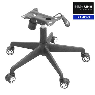 Bom preço Base de cadeira giratória de nylon preto com rodas Altura ajustável pernas de cadeira de cinco estrelas on-line