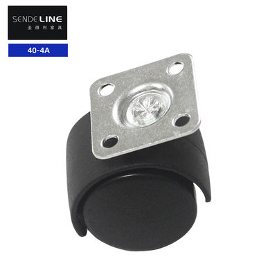 Roda de substituição de cadeira de escritório preta de 40 mm para movimento suave