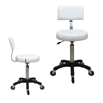 Bom preço Cadeira de PU branca com encosto Style Bar Stool Acessórios com almofada de assento de 75 mm de espessura on-line