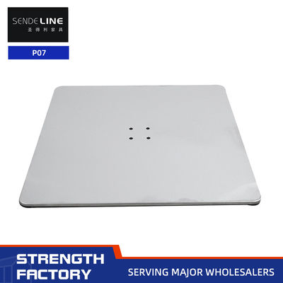 Bom preço Base de cadeira de barbeiro quadrada de ferro sólido de 4 buracos com superfície escovada de aço inoxidável on-line