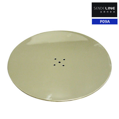 Bom preço Cadeira de barbeiro revestida de aço inoxidável dourada Base 11kg Peso 10mm espessura da parede on-line