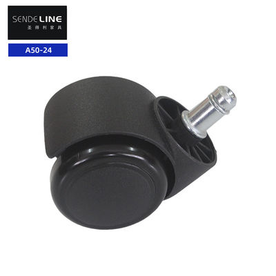 50kg Carregamento Preto Assemble fácil cadeira de escritório de nylon roda de roda com 2 polegadas de diâmetro