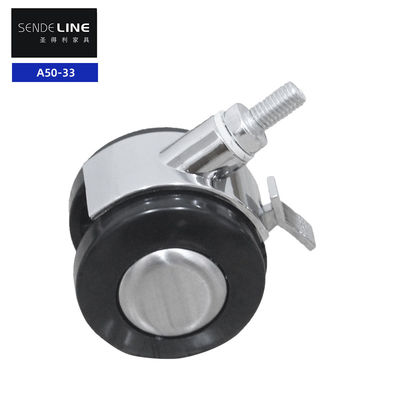 Bom preço 2 polegadas cadeira de escritório Caster plástico Electroplated freio e sem função de freio roscado / cartão de teste inserir on-line