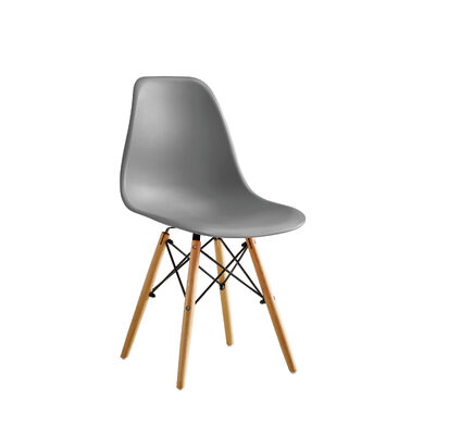 Bom preço Cadeira de plástico moderna cinza com design ergonômico para cafeteria, sala de reuniões e assentos na área de espera on-line