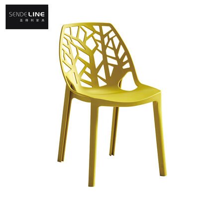 Bom preço Cadeira de Plástico Moderna Amarela Durável Leve Design Ergonômico para Escritório, Sala de Jantar, Assentos Externos e Espaços Comerciais on-line