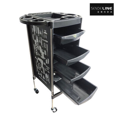 Estante de armazenamento de salão de cabeleireiro de quatro camadas com opção de movimentação livre e dimensões compactas de 365 * 335 * 880mm