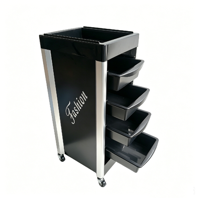 Carrinho de salão de cabeleireiro com armazenamento multicamadas, design leve e livremente móvel para base de cadeira de barbeiro
