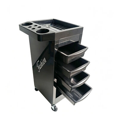 Carrinho de armazenamento de salão de beleza de 4 níveis com dimensões de 405*380*920mm e 4 rodas para facilitar a mobilidade